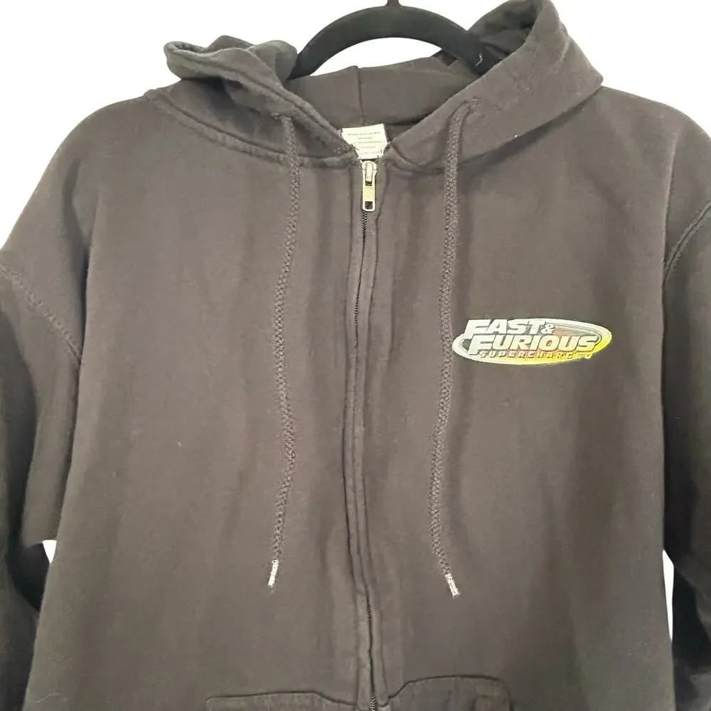 Universal Studios Fast & Furious Supercharged Black Zip Hoodie M
